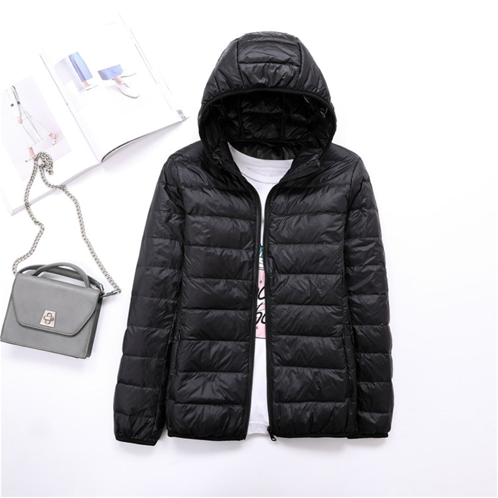 LIYANNA™ - Comfy Plus Size Lightweight Hooded Long Sleeve Puffer Jacket