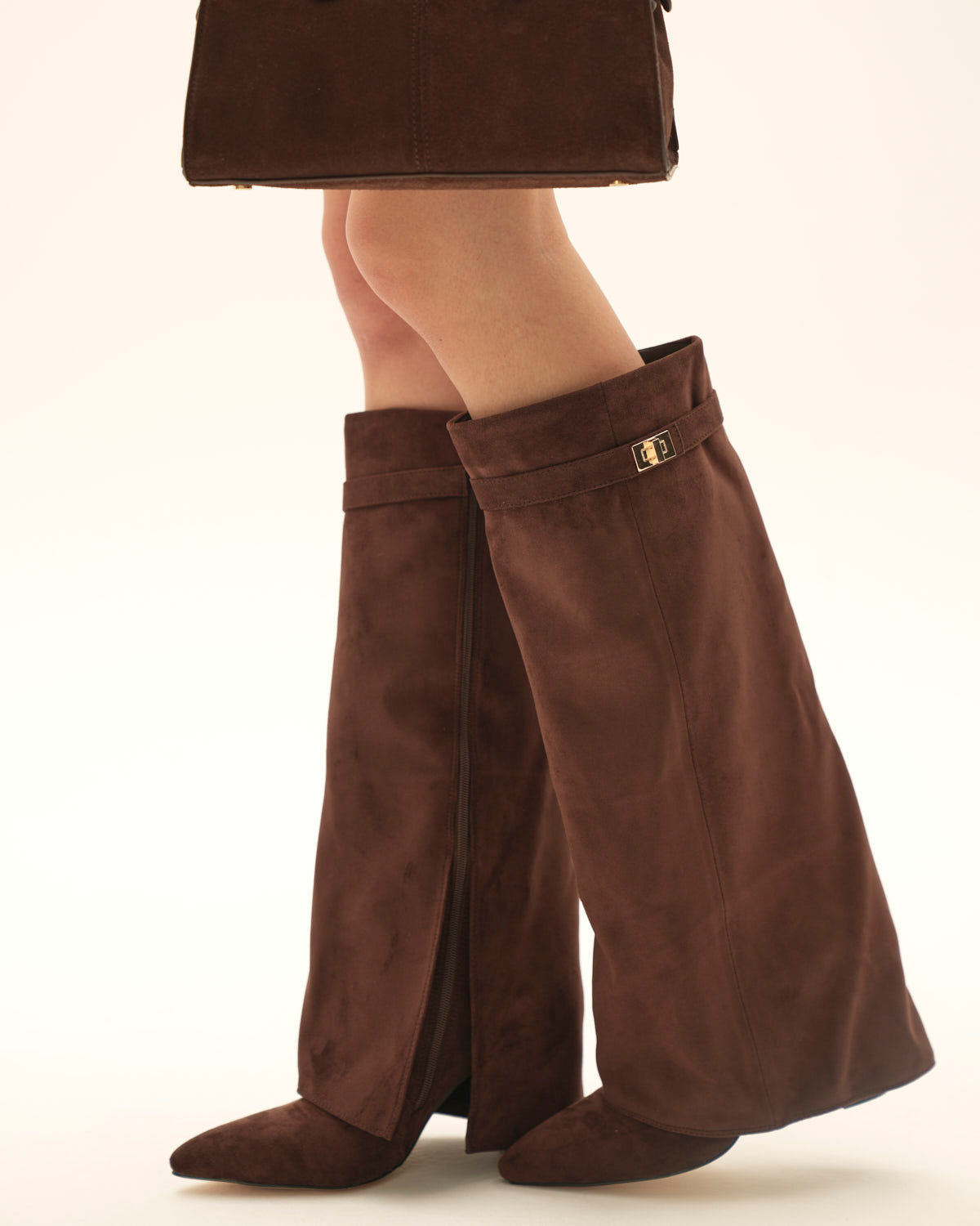 Suede knee high boots -
