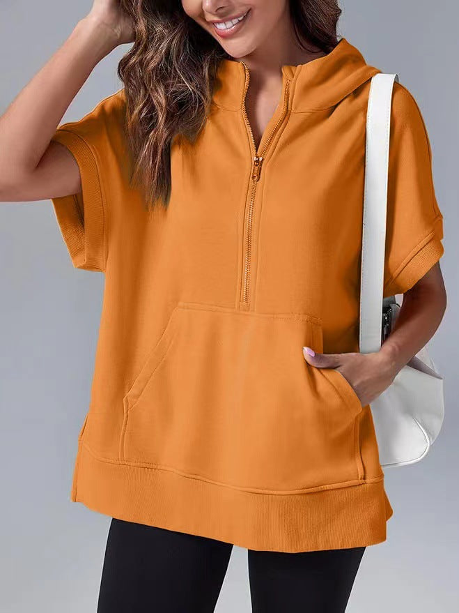 HISPER™ - Relaxed Oversized Half-Zip Summer Hoodie