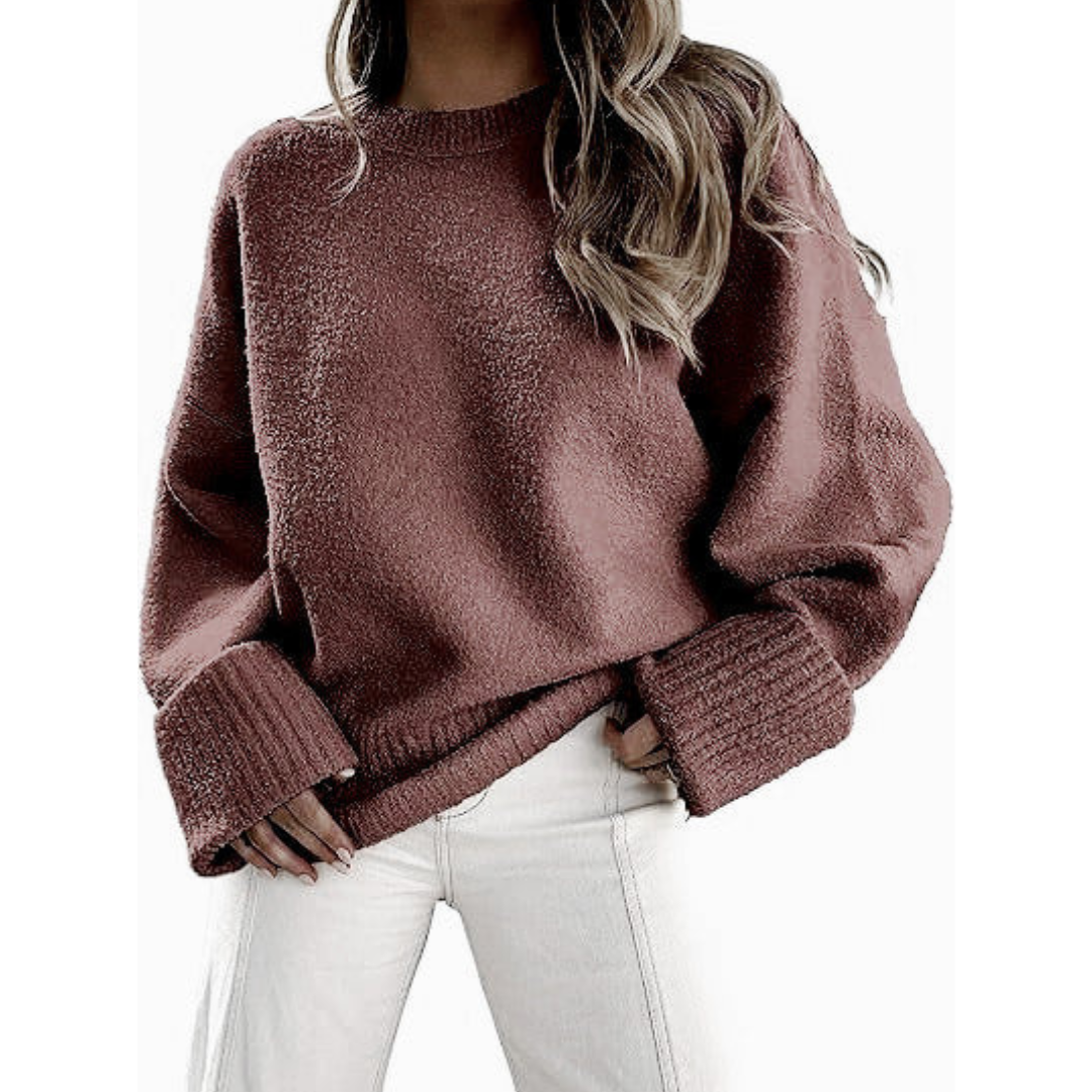 HALEY™ - Cozy Oversized Fuzzy Knit Pullover Sweater