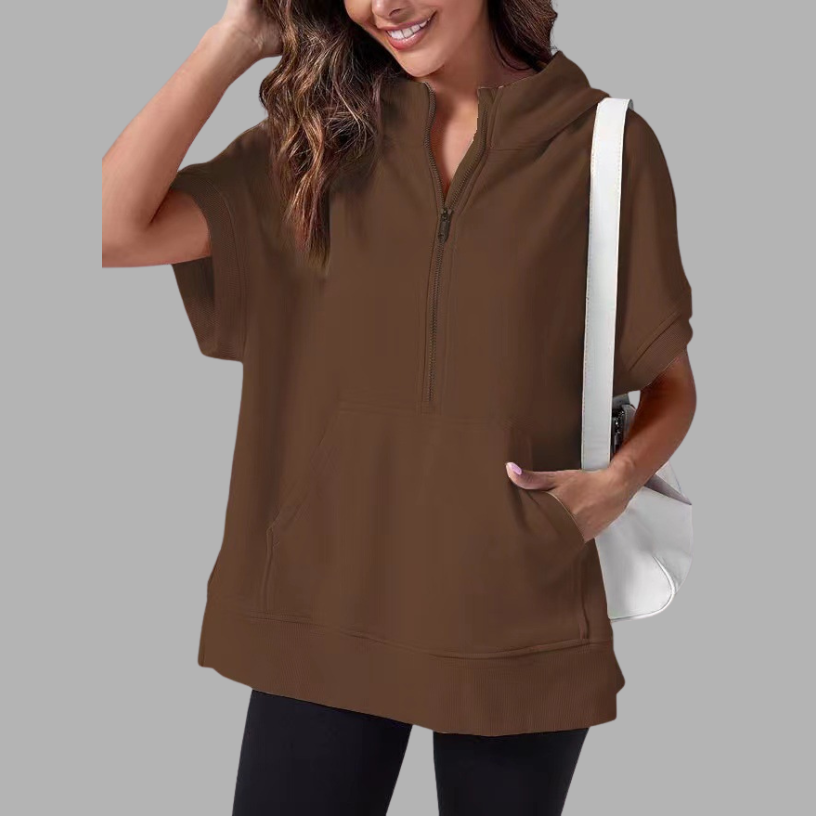 EMERLINDA™ – Relaxed Oversized Half-Zip Summer Hoodie