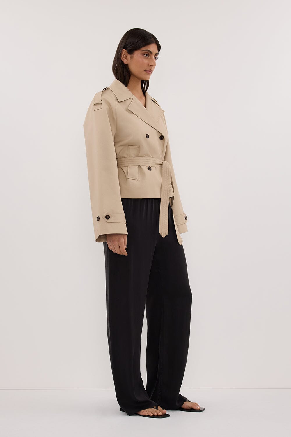 GABRIELLA CROPPED TRENCH COAT