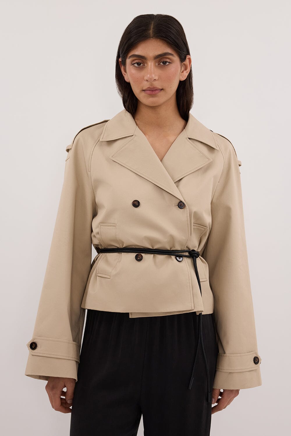 GABRIELLA CROPPED TRENCH COAT