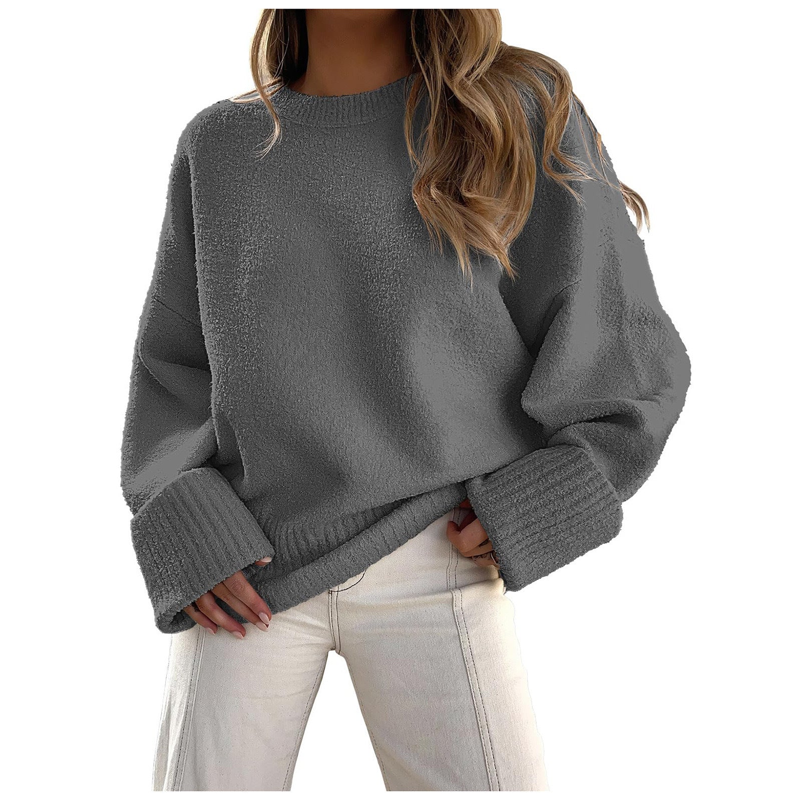 HALEY™ - Cozy Oversized Fuzzy Knit Pullover Sweater